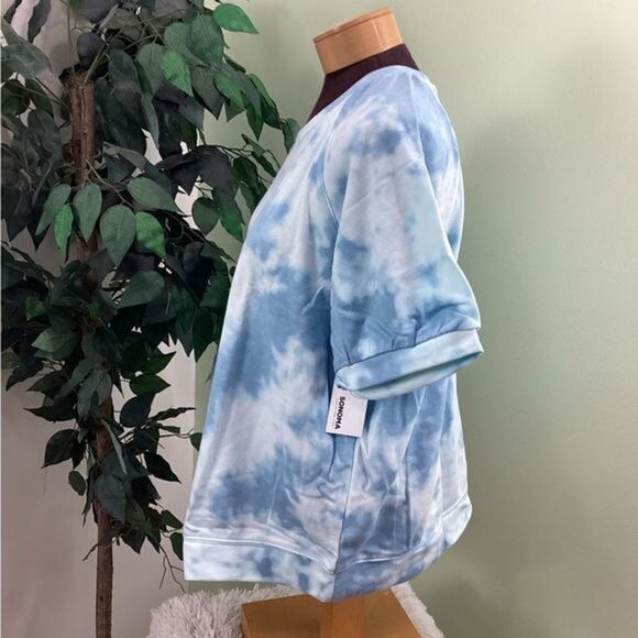 Sonoma OX blue tie dye‎ short sleeve sweatshirt new with tags - Picture 12 of 15
